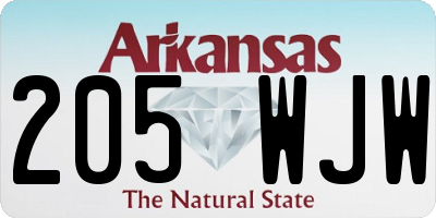 AR license plate 205WJW