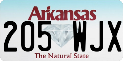 AR license plate 205WJX