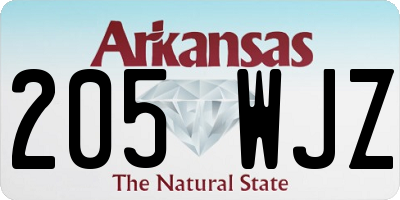 AR license plate 205WJZ