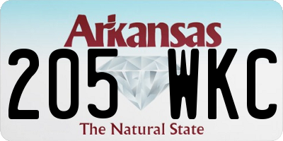 AR license plate 205WKC