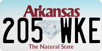 AR license plate 205WKE