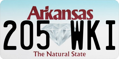 AR license plate 205WKI