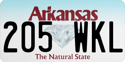AR license plate 205WKL