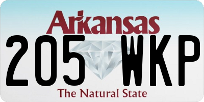 AR license plate 205WKP