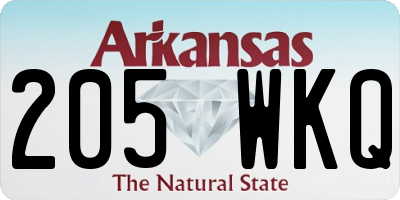 AR license plate 205WKQ