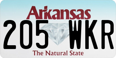 AR license plate 205WKR