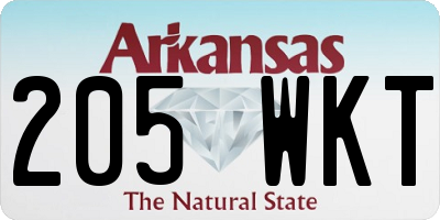 AR license plate 205WKT