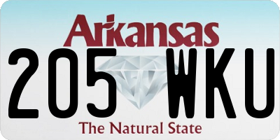 AR license plate 205WKU