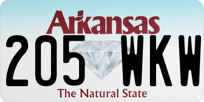AR license plate 205WKW