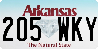 AR license plate 205WKY
