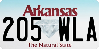 AR license plate 205WLA
