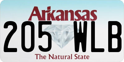 AR license plate 205WLB