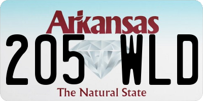 AR license plate 205WLD