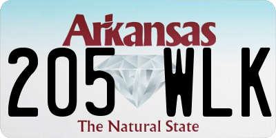 AR license plate 205WLK