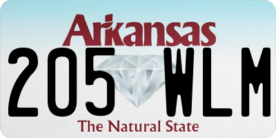 AR license plate 205WLM