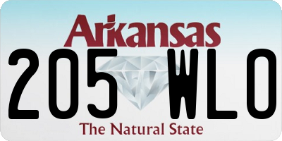 AR license plate 205WLO
