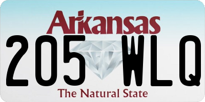 AR license plate 205WLQ