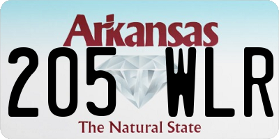 AR license plate 205WLR