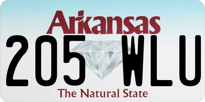 AR license plate 205WLU