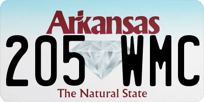 AR license plate 205WMC