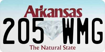 AR license plate 205WMG