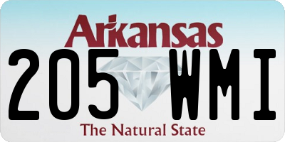 AR license plate 205WMI