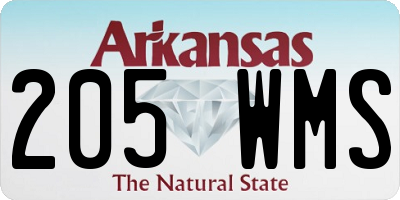 AR license plate 205WMS