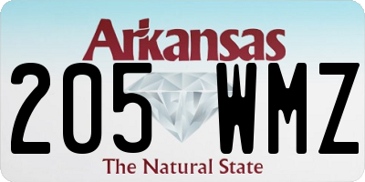 AR license plate 205WMZ