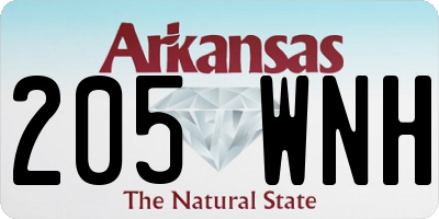 AR license plate 205WNH