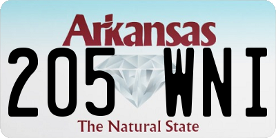 AR license plate 205WNI