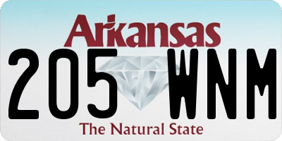 AR license plate 205WNM