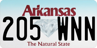 AR license plate 205WNN
