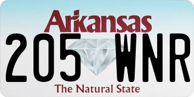 AR license plate 205WNR