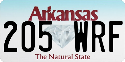 AR license plate 205WRF