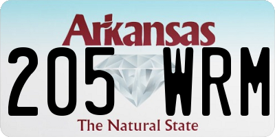 AR license plate 205WRM