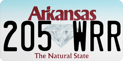 AR license plate 205WRR