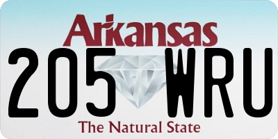 AR license plate 205WRU