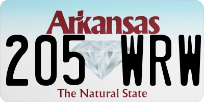 AR license plate 205WRW