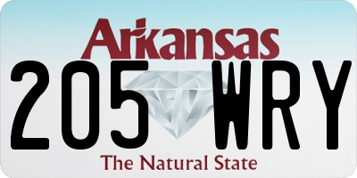 AR license plate 205WRY