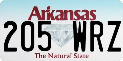 AR license plate 205WRZ