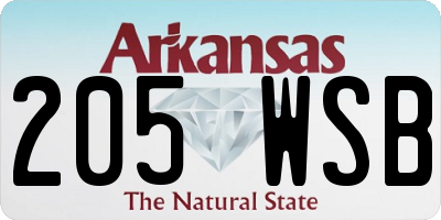 AR license plate 205WSB
