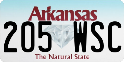AR license plate 205WSC