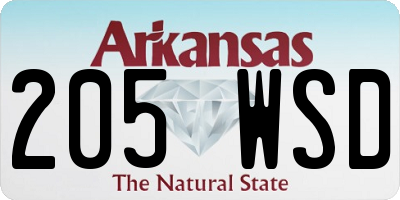 AR license plate 205WSD