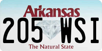 AR license plate 205WSI