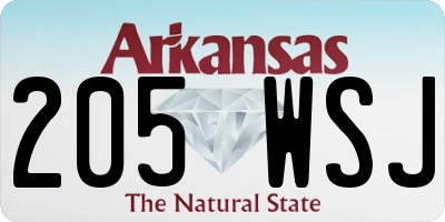 AR license plate 205WSJ