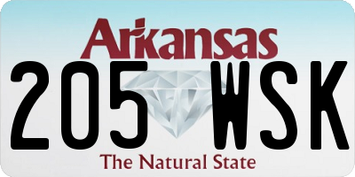 AR license plate 205WSK