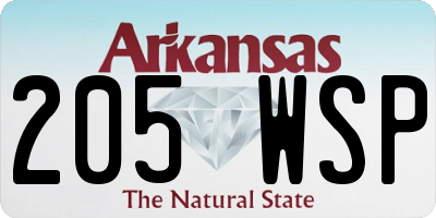 AR license plate 205WSP