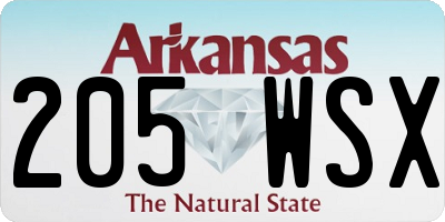 AR license plate 205WSX