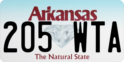 AR license plate 205WTA
