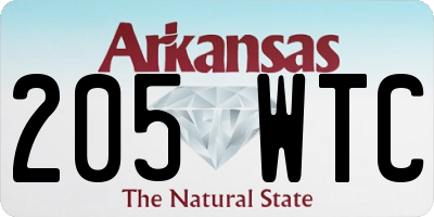 AR license plate 205WTC